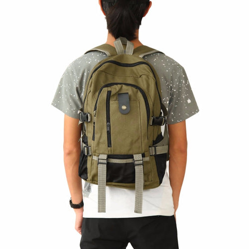 Unisex Backpack Vintage Canvas Rucksack Preppy School Shoulder Travel Satchel M2