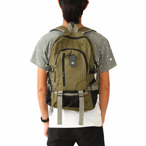Unisex Backpack Vintage Canvas Rucksack Preppy School Shoulder Travel Satchel M2
