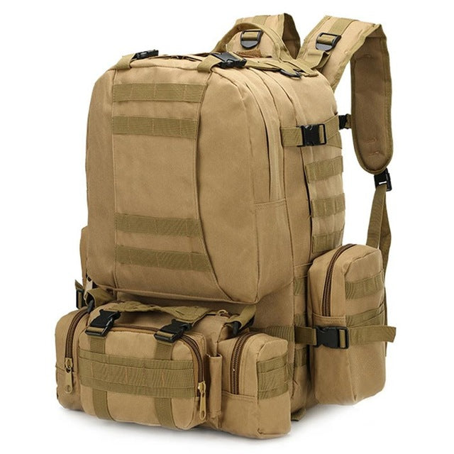 Outdoor Camping Backpack Large Capacity Sports Hiking Military Tactical Mountaineering Bag Waterproof Oxford Cloth Bag